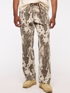 Abercrombie & Fitch Neutral Cow Print Baggy Pants